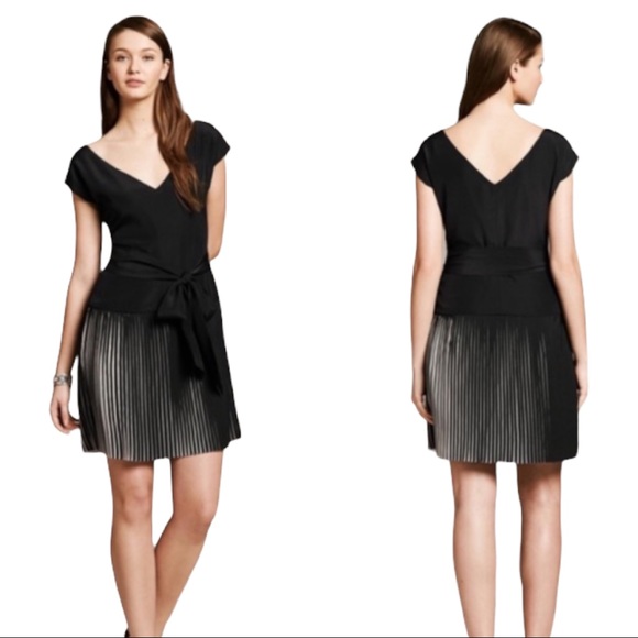Banana Republic Dresses & Skirts - Banana Republic LBD Party Dress Pleated Contrast Skirt — size 16 NWT